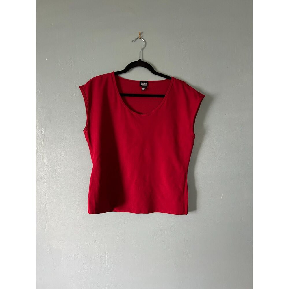 Eileen Fisher red tank top sleeveless size medium